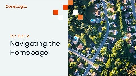 Navigating the Homepage in RP Data