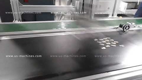 Small bag spider type robot hand sorting feeding machine with feeding conveyor