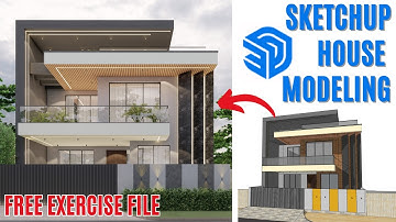 Sketchup Modern House Design 3d Modeling Tutorial