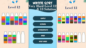 Water sort Puzzle | Very Hard Level | Level 12 & Level 13 | Brain Games | Improve IQ |