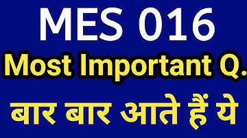 MES 016 Educational Research Question Papers || MES 016 Previous Years Questions