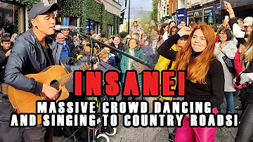 MASSIVE CROWD Singing and Dancing to COUNTRY ROADS!​