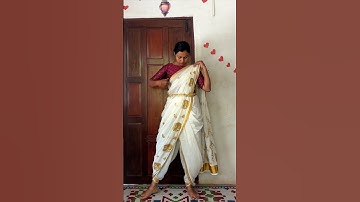 Onam Dhoti Saree Drape🌸🤩| Shorts #dhotisaree #onamsaree #trendingvideo #viralvideo #shorts #kerala