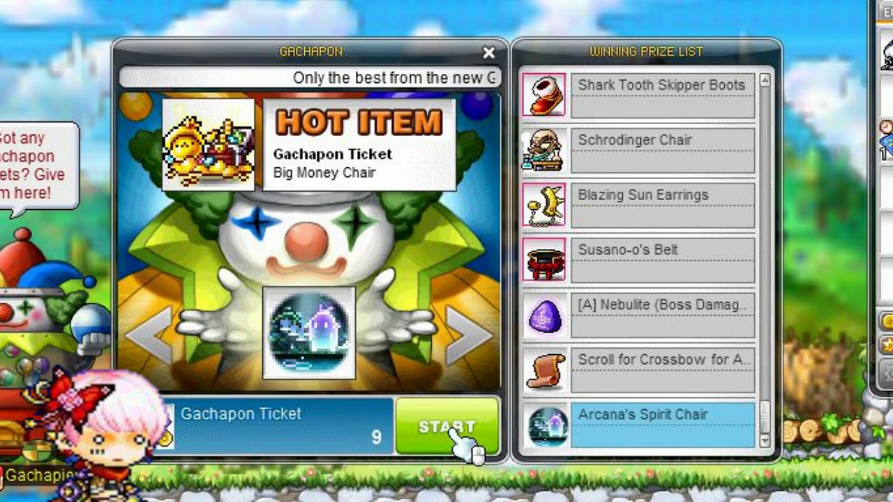 Opening Maplestory Gachapon Tickets Youtube