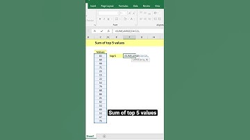 #shorts | Sum of Top 5 Values in #excel