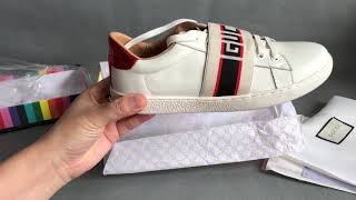 gucci stripe leather sneaker