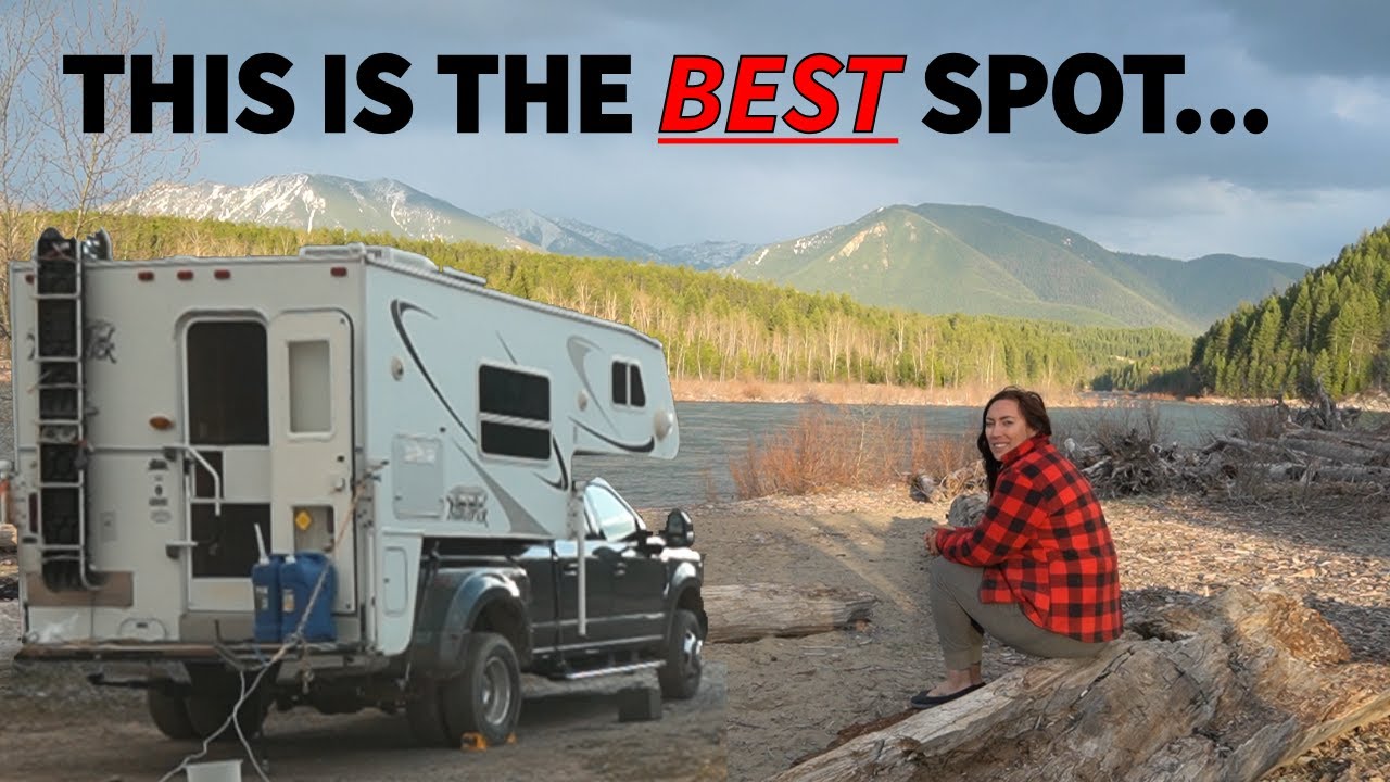 Find this Hidden Gem FREE Campsite outside Glacier National Park | Living in a Truck Camper