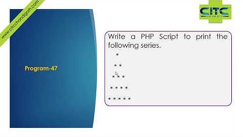 PHP Nested Loop Exercise -3 Video Tutorials
