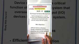 Techniques for Device Management Explained 💻⚡ | BCA 402 | Important Topic 2026 | Operating System