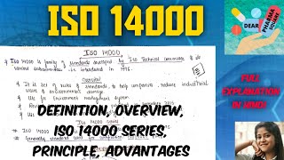 ISO 14000 (International organization for standralization) (overview, benefit, series/element)