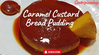 Caramel Custard Bread Pudding | Eggless & Without Oven | How To Make Cake | Easy Dessert Recipe