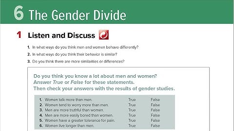 إنجليزي ثالث ثانوي الوحدة السادسة Mega goal5- 6The Gender Divide- 1Listen and Discuss