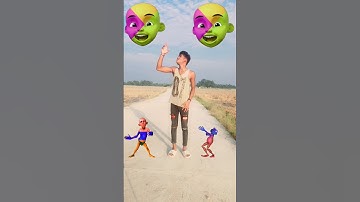 Upin Ipin head to dancing frog,, joker,, gorilla & red dame tu cosita - magic vfx #viralsong #funny