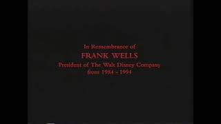 Format Screen, Frank Wells Tribute & Walt Disney Logo 1994