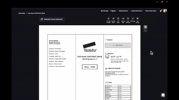Yamdu Tutorial: How to Create a Call Sheet - Part 1/2