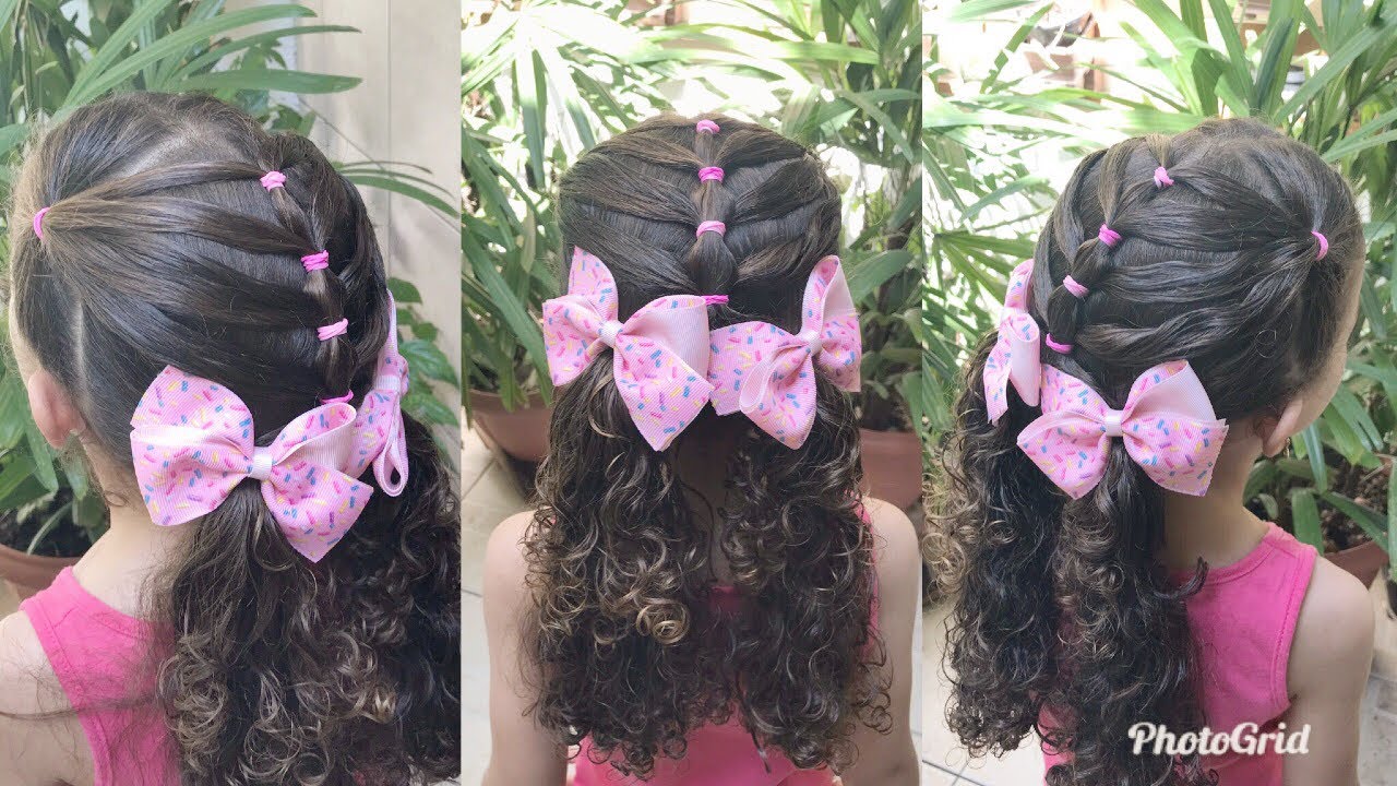 Penteado infantil para ESCOLA com elásticos de silicone - Penteado escolar