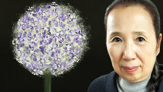 Flower painting tutorial | Allium with acrylic ( in 3 Minutes )