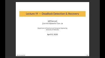 ECE 252 Lecture 19: Deadlock Detection and Recovery