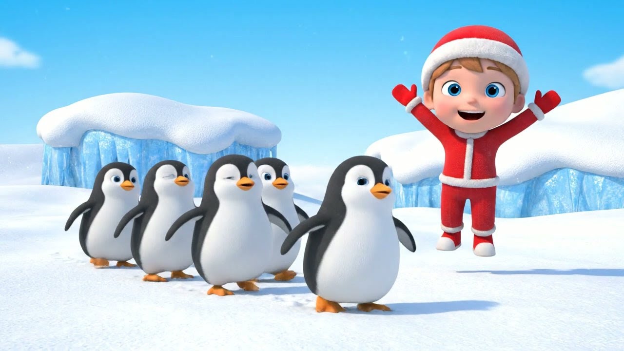 Five Silly Baby Penguins Marching Together 🐧 ️ | Funny Toddler Song ...