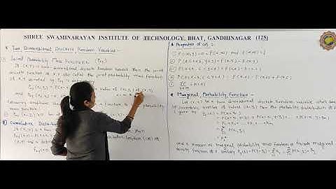 PS_UNIT1_L13 Two Dimensional Discrete Random Variables and Examples based on it.| Bhakti Patel