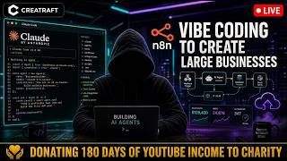 Day 3 - Vibe Coding Room LIVE: Build Businesses  with Claude Code + n8n | Charity Stream