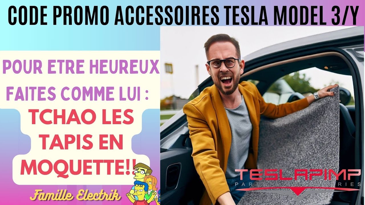 Tapis 3D adaptés et formés - Tesla Model 3