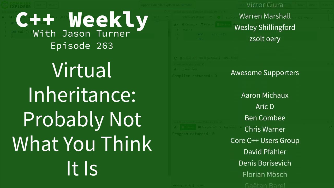 C++ Weekly - Ep 263 - Virtual Inheritance: Probably Not What You Think It Is