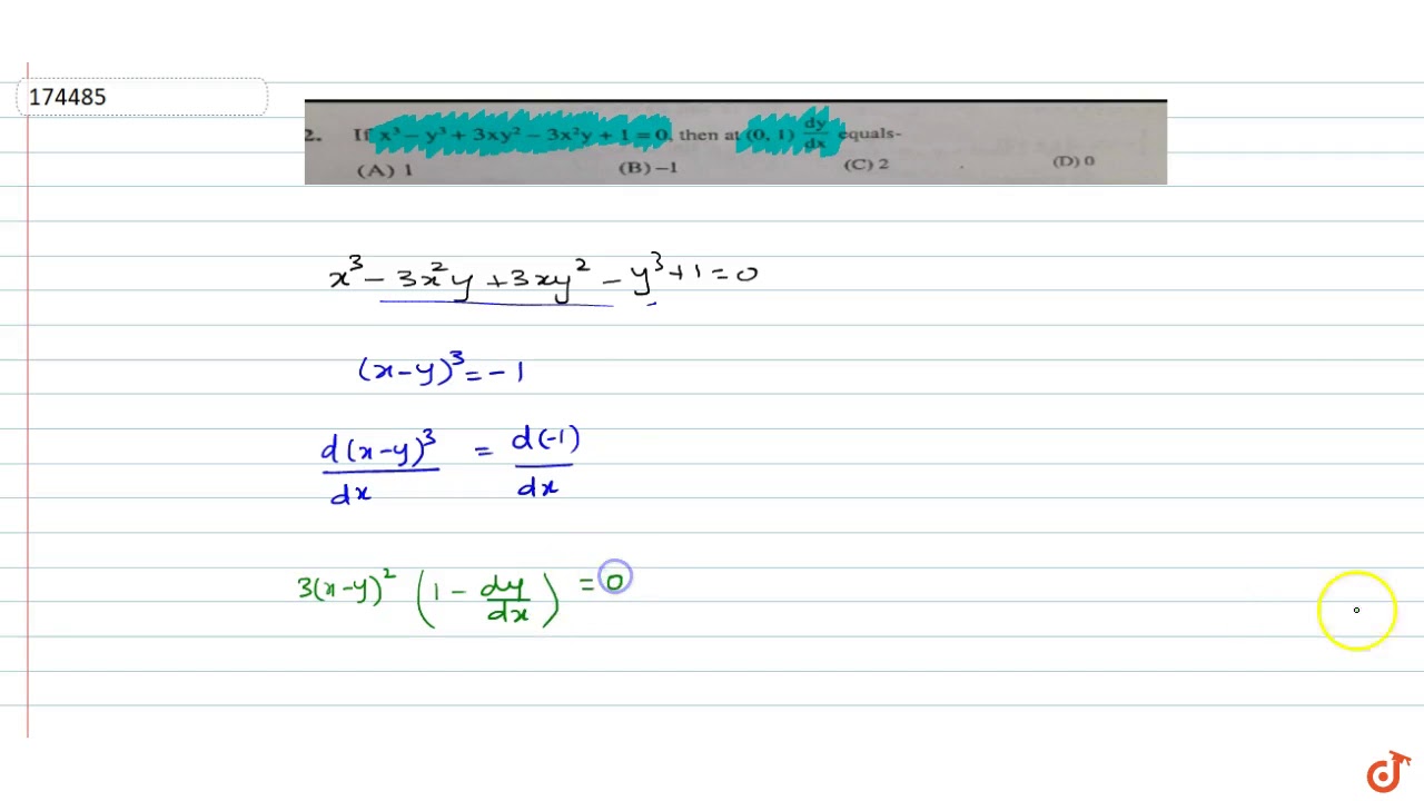 Ху y x 1 0. Dy/DX. (X-Y)3=x3-y3-3xy(x-y). XY=3. Dy/DX+XY=x3y3.