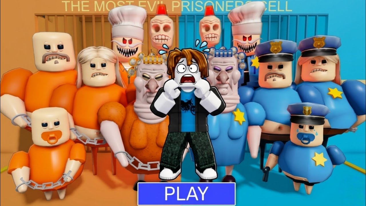 BACON TRAPPED😮PRISONER VS POLICE PRISON RUN! OBBY Roblox Gameplay ...