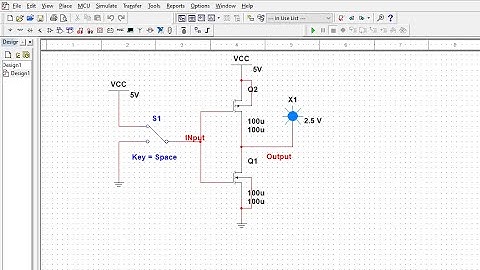Inverter using CMOS || MULTISIM || NOT gate || Simulate Electronics