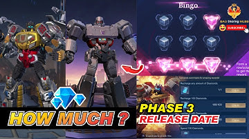 HOW MUCH For 2 TRANSFORMERS SKIN ? Full Draw Bingo Pattern | 3rd Phase 3 Release Date MLBB 2022