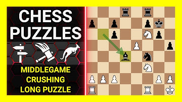 Chess Puzzles to Practice. Themes: Middlegame, Crushing, Long puzzle. Learn Chess