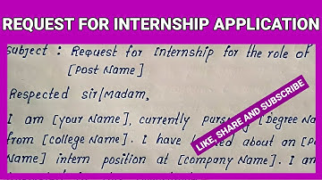 Request for Internship Application |For Any Type of Internship | English Application for Internship