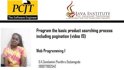 Program the basic product searching process including pagination (video 19)