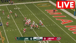 🔴 Miami Hurricanes vs Ohio State Buckeyes | CFP Quarterfinal Full Game - 2025 College Football26 Sim