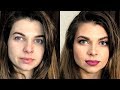 Легкий макияж с яркой помадой Easy makeup with bright lipstick