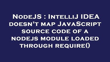 NodeJS : IntelliJ IDEA doesn