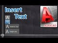 Autocad 2018 - Insert Text (full tutorial)