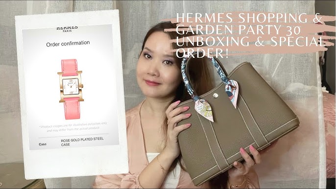 Hermes Garden Party 30, Gold with Box and Receipt