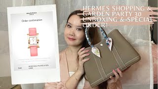 Hermes Shopping, luxury unboxing Hermes Garden Party 30, spec