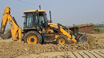 JCB 3DX Xpert loading field mud Mahindra 275 tractor Eicher 485 with trolley sateesh135