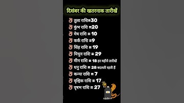 दिसंबर की खतरनाक तारीखें #shorts #viral #ytshorts #rashifal #radheradhe #fyp #motivation #astrology