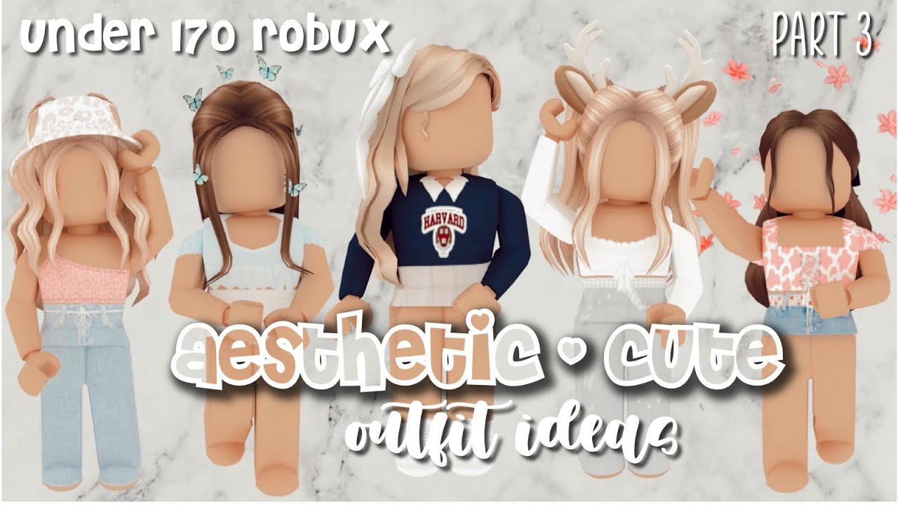 5 Aesthetic Cute Roblox Outfits Under 170 Robux Links And Codes In Description Part 3 Youtube - cute roblox aesthetic avatars