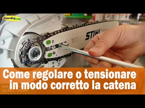 Come regolare o tensionare in modo corretto la catena della motosega 