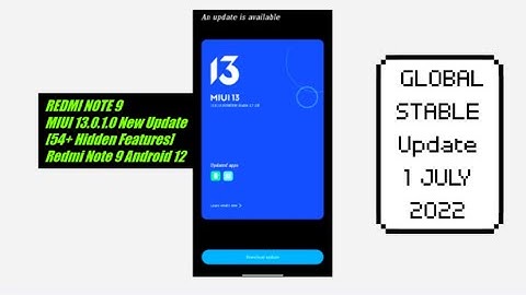 REDMI NOTE 9 MIUI 13.0.1.0 Update Features | 54+ Hidden Features | Redmi Note 9 Android 12.