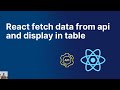 React fetch data from api and display in table