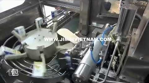 Máy chiết rót hộp giấy tiệt trùng JIMEI (Loại 1000ml 8000hộp/giờ)