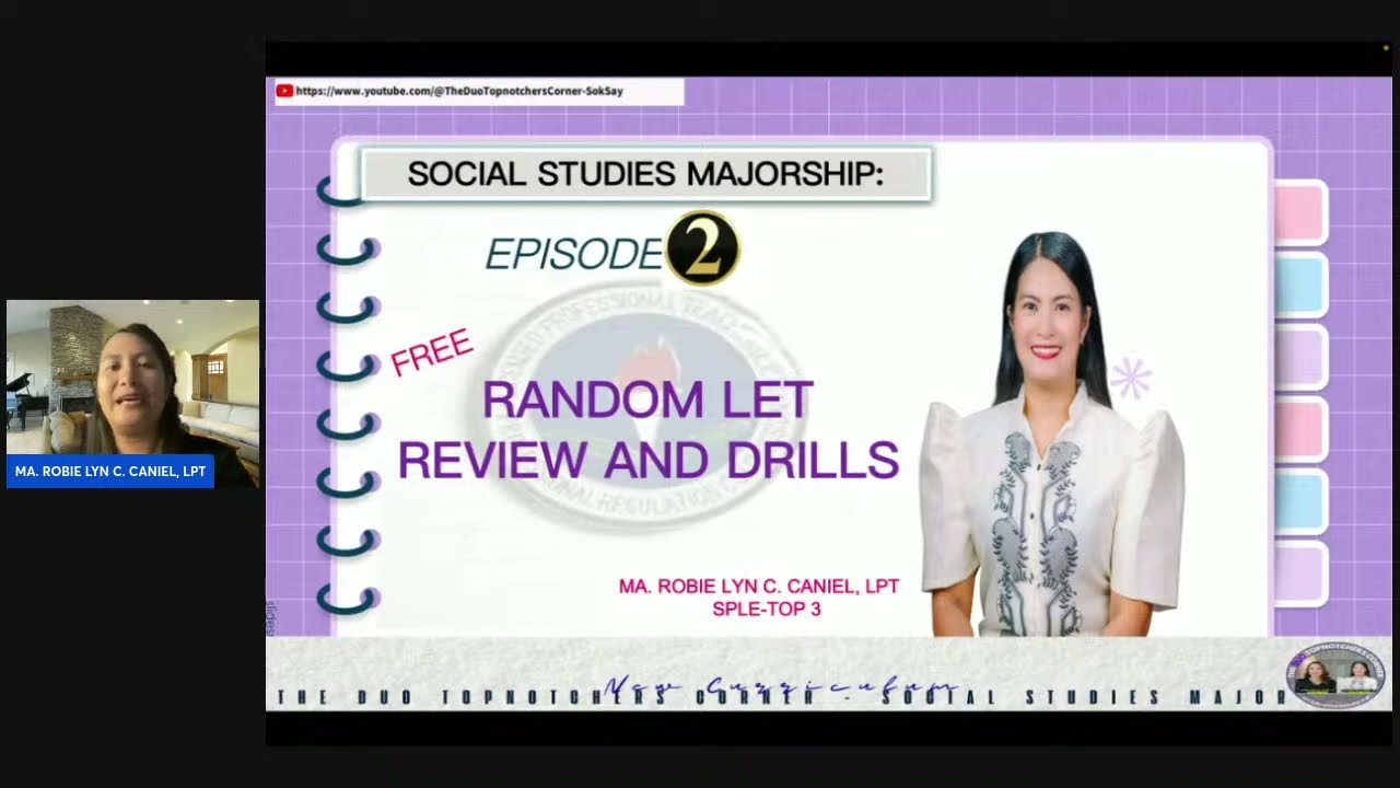 SOCIAL STUDIES MAJORSHIP FREE LET REVIEW & DRILLS - EPI 2