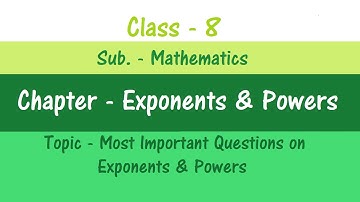 Most Important Questions on Exponents and Powers (HOTS)/ Class 8/ NCERT Maths