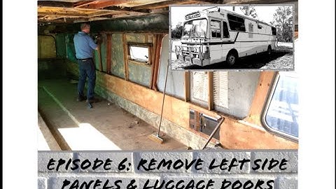 Domino Denning Bus Conversion | Ep. 6: Removing left side panels and luggage doors